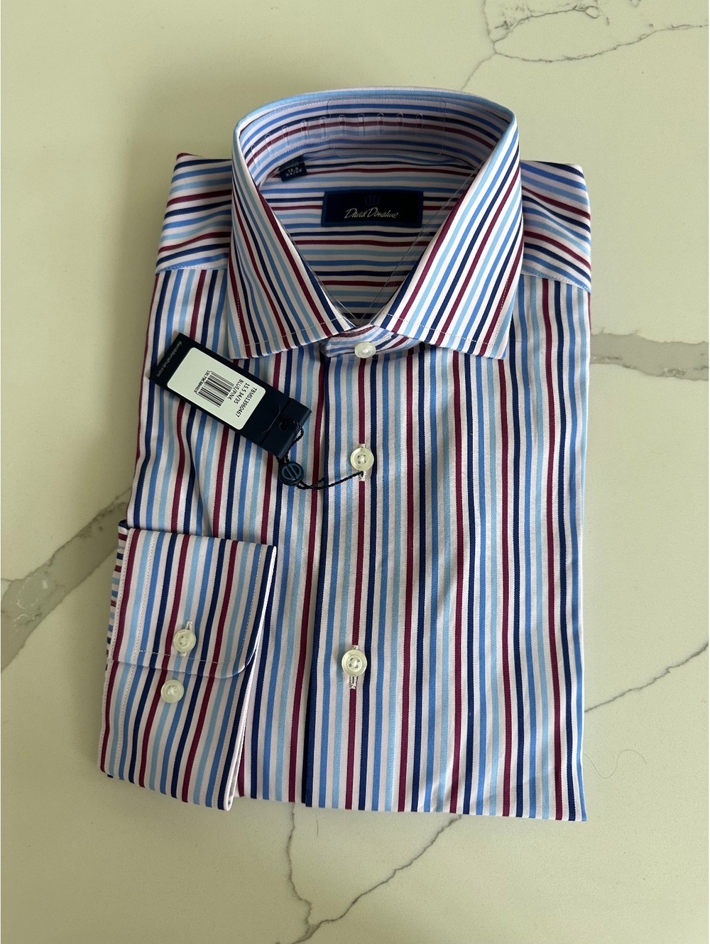 David donahue pink blue shirt 15.5 34/35 Shirt NEW